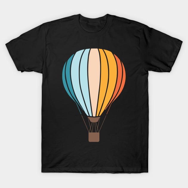 Traveling Retro Hotair Balloon T-Shirt by Design Anbay